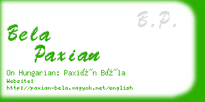 bela paxian business card